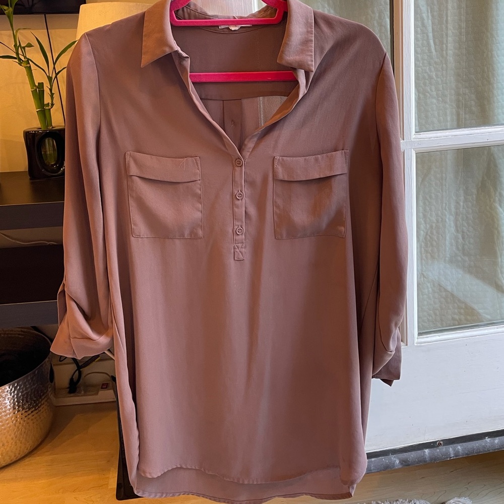 Women’s Beige Brown Blouse Size S